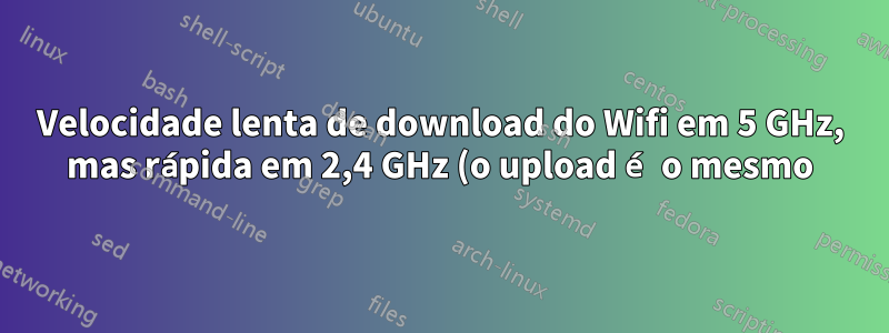 Velocidade lenta de download do Wifi em 5 GHz, mas rápida em 2,4 GHz (o upload é o mesmo)