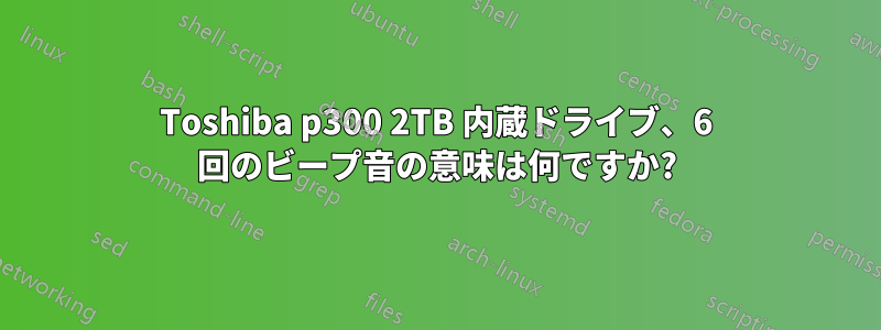 Toshiba p300 2TB 内蔵ドライブ、6 回のビープ音の意味は何ですか?