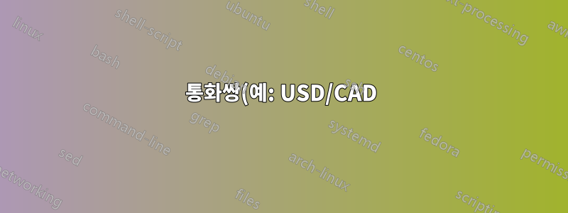 통화쌍(예: USD/CAD)에서 첫 번째와 두 번째 통화를 식별하는 공식