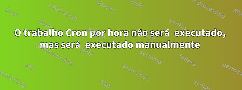 O trabalho Cron por hora não será executado, mas será executado manualmente
