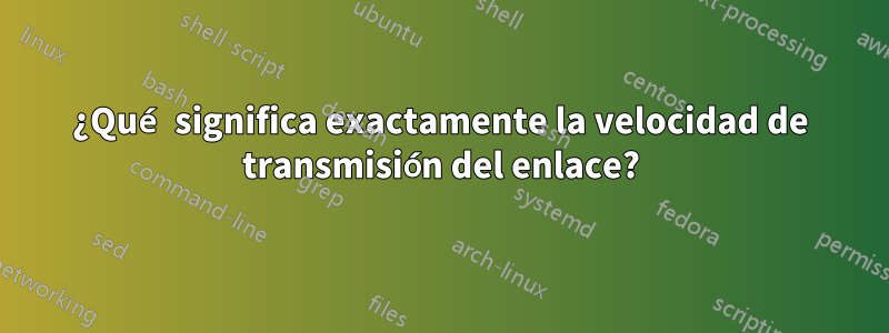 ¿Qué significa exactamente la velocidad de transmisión del enlace?