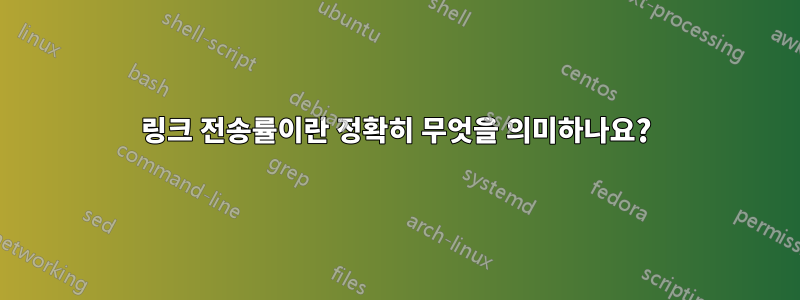 링크 전송률이란 정확히 무엇을 의미하나요?