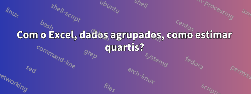 Com o Excel, dados agrupados, como estimar quartis?