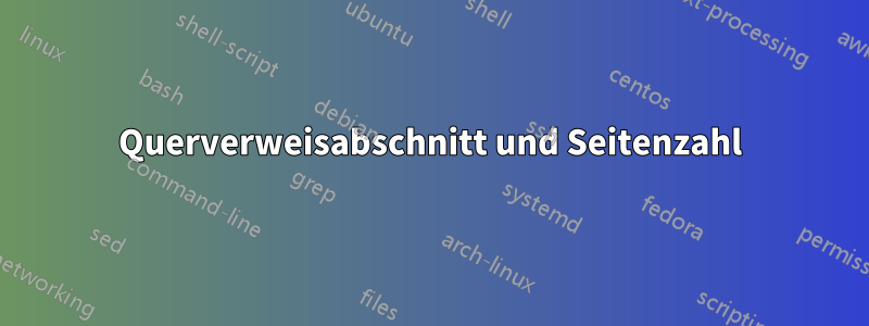 Querverweisabschnitt und Seitenzahl