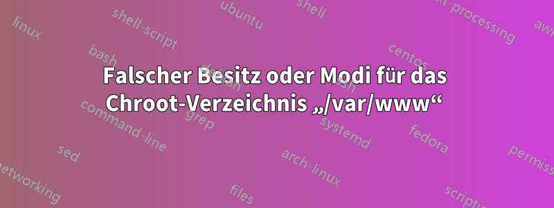 Falscher Besitz oder Modi für das Chroot-Verzeichnis „/var/www“