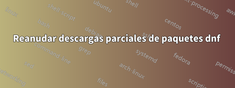 Reanudar descargas parciales de paquetes dnf