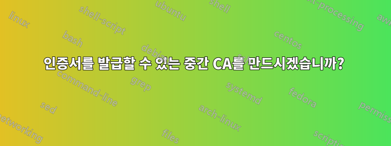 인증서를 발급할 수 있는 중간 CA를 만드시겠습니까?