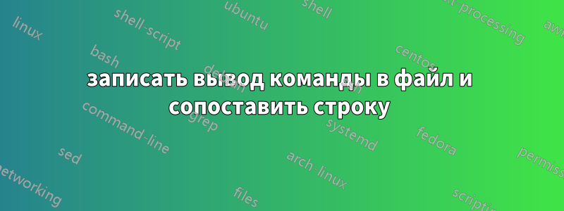 записать вывод команды в файл и сопоставить строку
