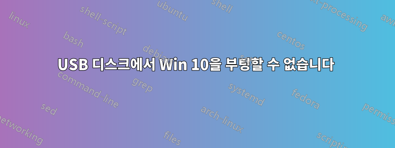 USB 디스크에서 Win 10을 부팅할 수 없습니다