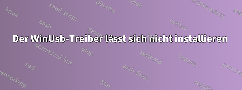 Der WinUsb-Treiber lässt sich nicht installieren