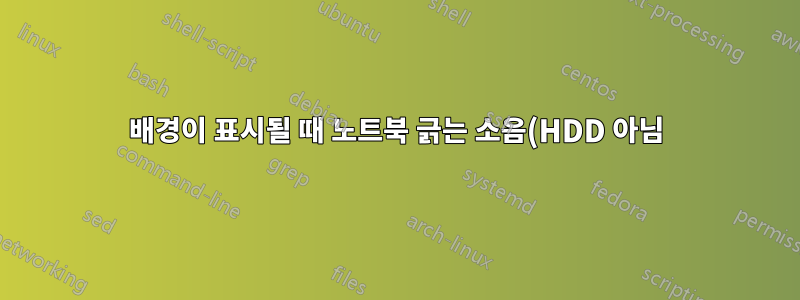 배경이 표시될 때 노트북 긁는 소음(HDD 아님)