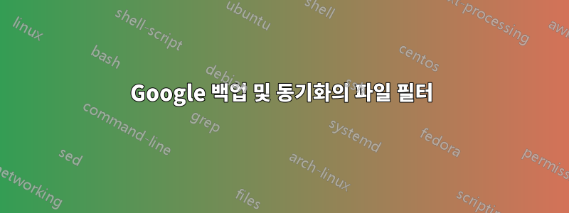 Google 백업 및 동기화의 파일 필터