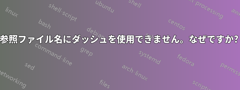 参照ファイル名にダッシュを使用できません。なぜですか?