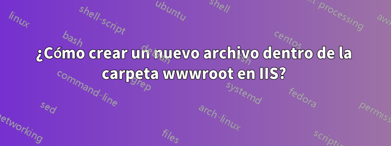 ¿Cómo crear un nuevo archivo dentro de la carpeta wwwroot en IIS?