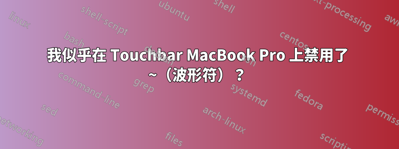 我似乎在 Touchbar MacBook Pro 上禁用了 ~（波形符）？