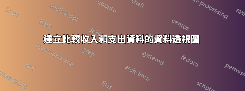 建立比較收入和支出資料的資料透視圖