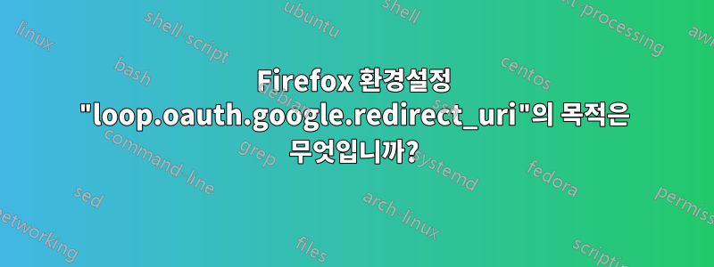 Firefox 환경설정 "loop.oauth.google.redirect_uri"의 목적은 무엇입니까?