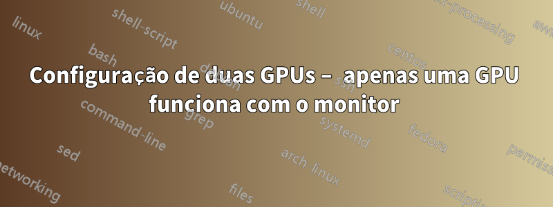 Configuração de duas GPUs – apenas uma GPU funciona com o monitor