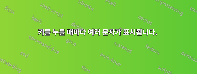 키를 누를 때마다 여러 문자가 표시됩니다.