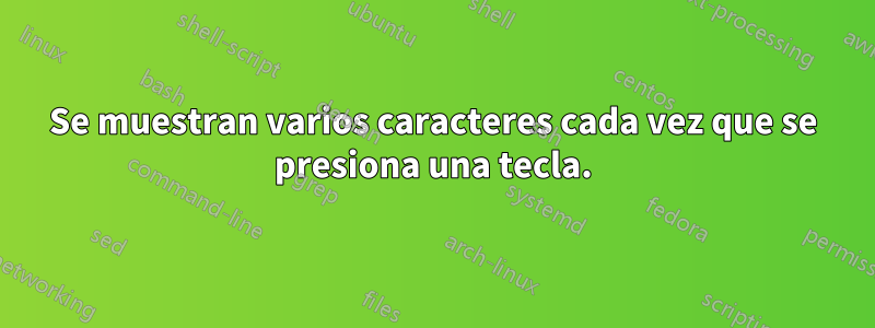 Se muestran varios caracteres cada vez que se presiona una tecla.