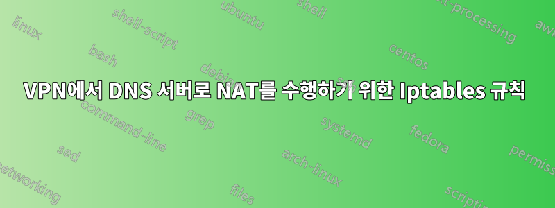VPN에서 DNS 서버로 NAT를 수행하기 위한 Iptables 규칙