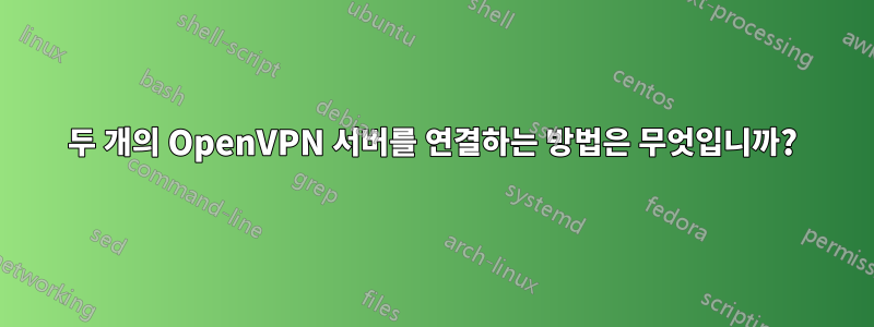 두 개의 OpenVPN 서버를 연결하는 방법은 무엇입니까?