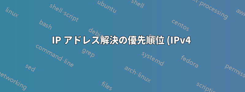 IP アドレス解決の優先順位 (IPv4)