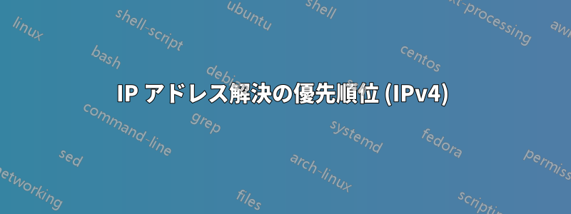 IP アドレス解決の優先順位 (IPv4)