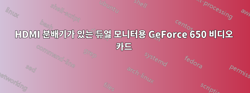 HDMI 분배기가 있는 듀얼 모니터용 GeForce 650 비디오 카드
