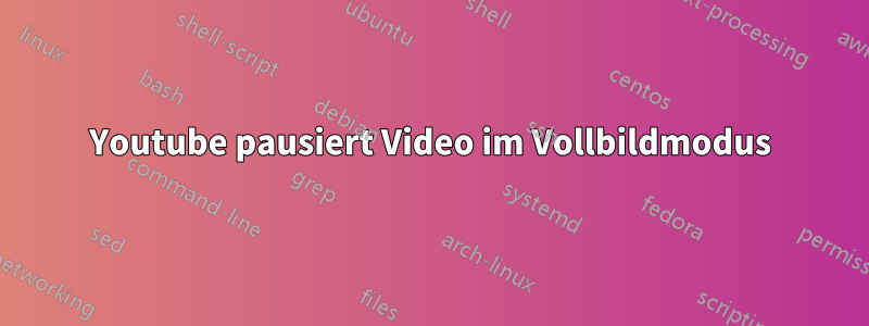 Youtube pausiert Video im Vollbildmodus