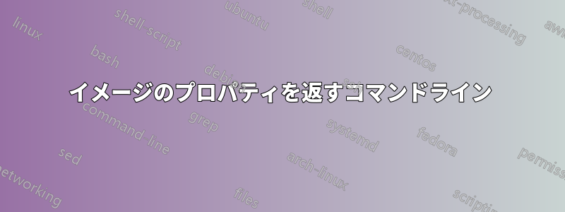 イメージのプロパティを返すコマンドライン