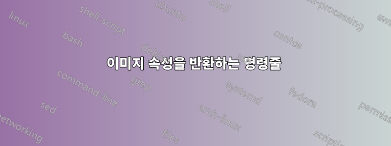 이미지 속성을 반환하는 명령줄