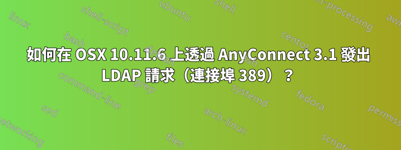 如何在 OSX 10.11.6 上透過 AnyConnect 3.1 發出 LDAP 請求（連接埠 389）？