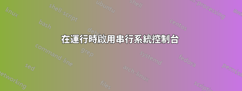 在運行時啟用串行系統控制台