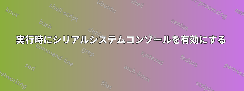 実行時にシリアルシステムコンソールを有効にする