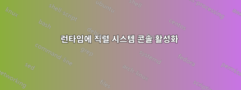 런타임에 직렬 시스템 콘솔 활성화