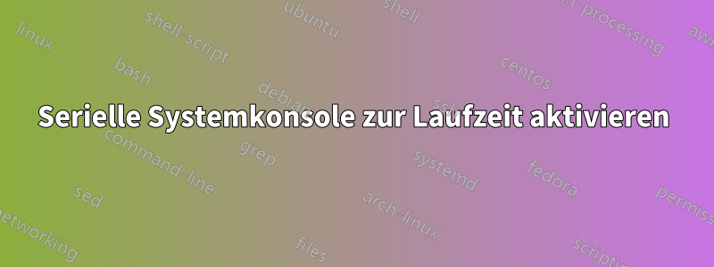 Serielle Systemkonsole zur Laufzeit aktivieren