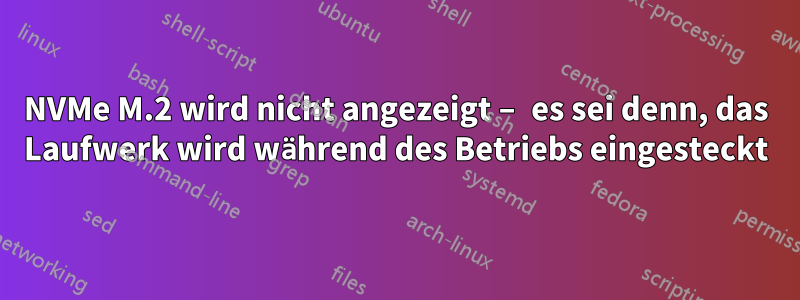 NVMe M.2 wird nicht angezeigt – es sei denn, das Laufwerk wird während des Betriebs eingesteckt