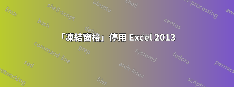 「凍結窗格」停用 Excel 2013
