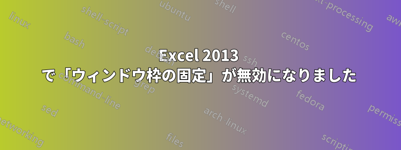 Excel 2013 で「ウィンドウ枠の固定」が無効になりました