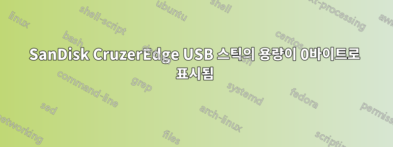 SanDisk CruzerEdge USB 스틱의 용량이 0바이트로 표시됨