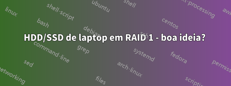 HDD/SSD de laptop em RAID 1 - boa ideia?