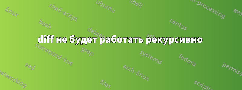 diff не будет работать рекурсивно