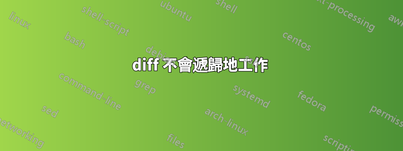 diff 不會遞歸地工作