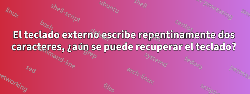 El teclado externo escribe repentinamente dos caracteres, ¿aún se puede recuperar el teclado?