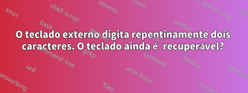 O teclado externo digita repentinamente dois caracteres. O teclado ainda é recuperável?