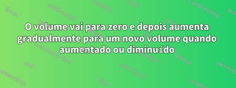 O volume vai para zero e depois aumenta gradualmente para um novo volume quando aumentado ou diminuído