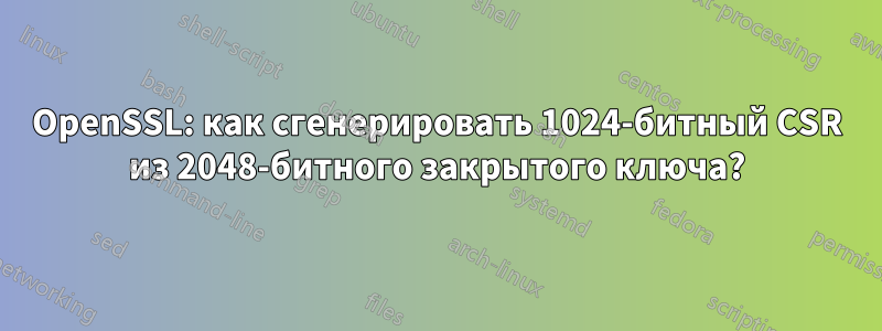 OpenSSL: как сгенерировать 1024-битный CSR из 2048-битного закрытого ключа?