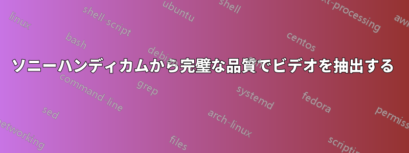 ソニーハンディカムから完璧な品質でビデオを抽出する