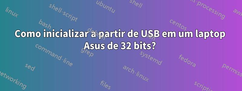 Como inicializar a partir de USB em um laptop Asus de 32 bits?